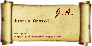 Justus Anatol névjegykártya
